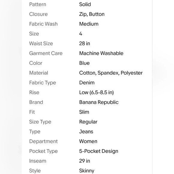 Banana Republic Medium Wash Skinny Fit Women's Blue Jeans - Picture 8 of 8